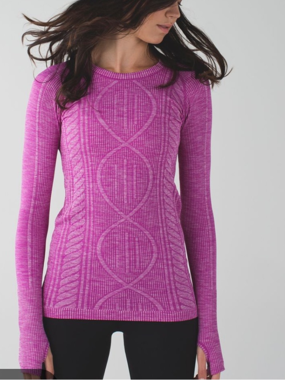 lululemon athletica Women's Heathered Magenta Long-Sleeve Pullover